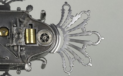 Combination lock with sun and moon symbols and key